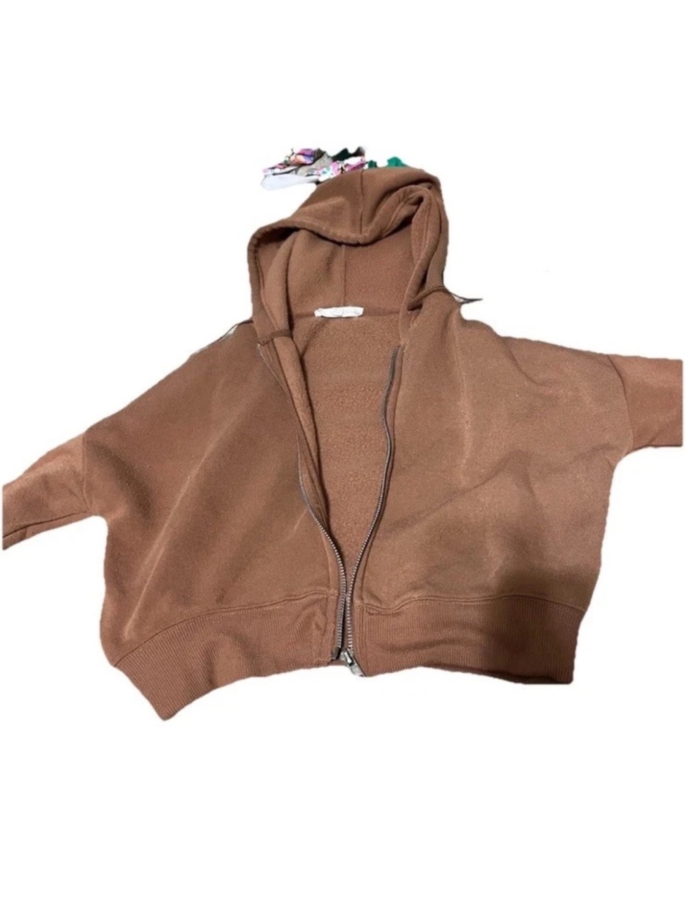 Kids Brown Hooded Zip Jacket
